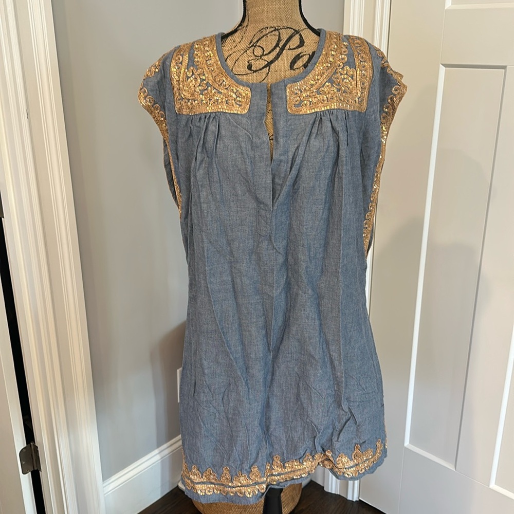 Calypso St. Barth Denim & Gold Sequin Tunic (can also be Maternity!)